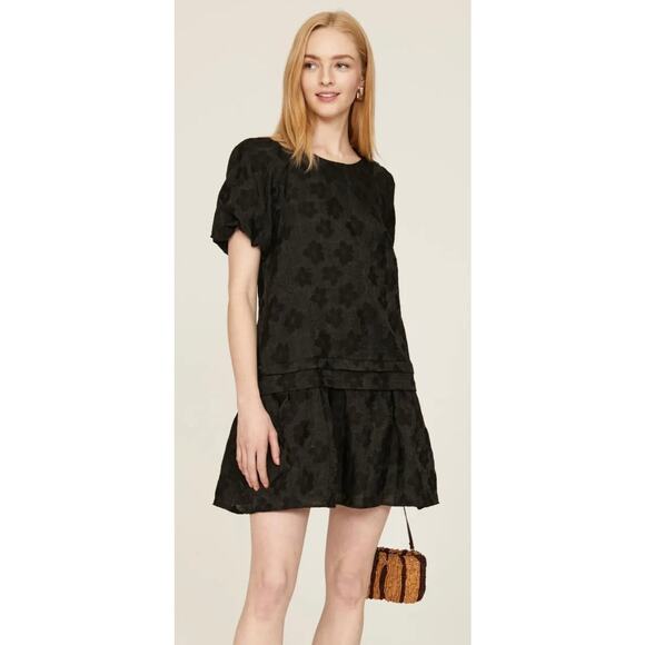 Madewell Black Aida Floral Mini Dress M - Picture 1 of 9